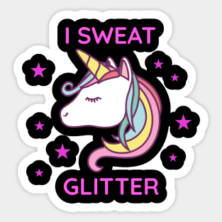 I Sweat Glitter Unicorn Sticker